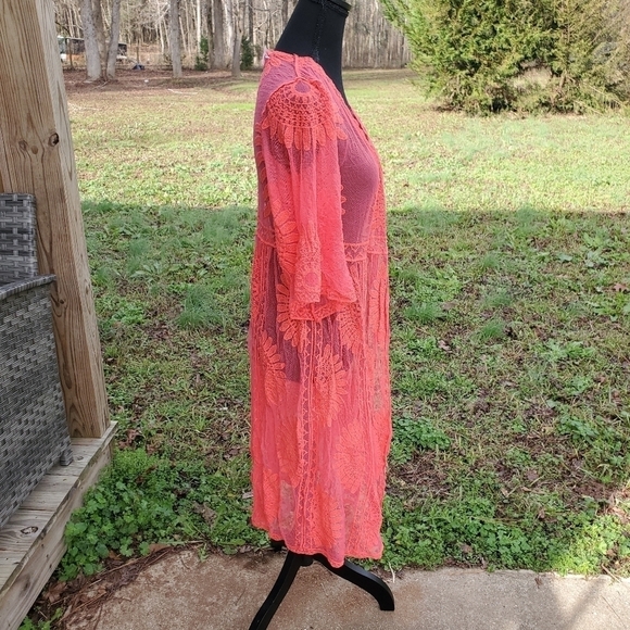 Lingerie Robe Sheer Coral New - Picture 4 of 6